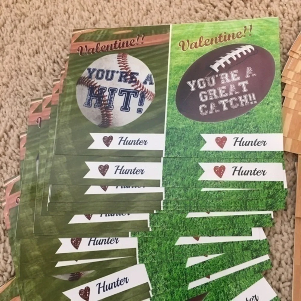 Personalized Hunter Sports Valentines